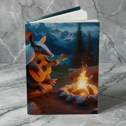 Armadillo Playing Guitar By Campfire Mountains