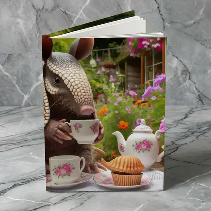 Armadillo Having Tea Party Garden