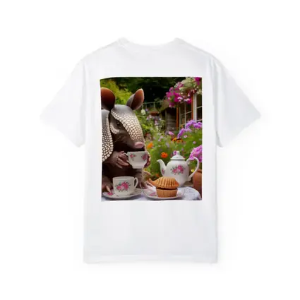 Armadillo Having Tea Party Garden