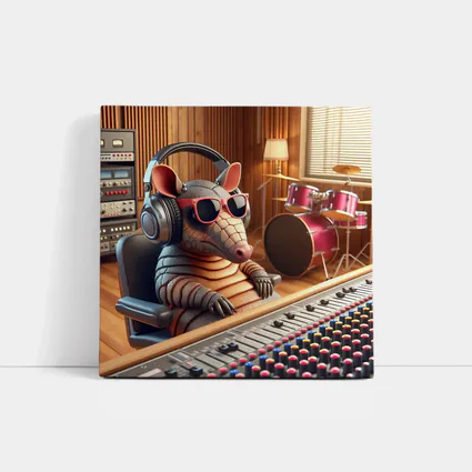 Cool Armadillo Producer In Recording Studio