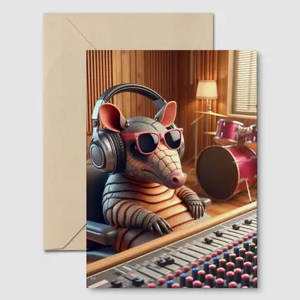 Cool Armadillo Producer In Recording Studio