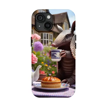 Armadillo Drinking Tea English Garden