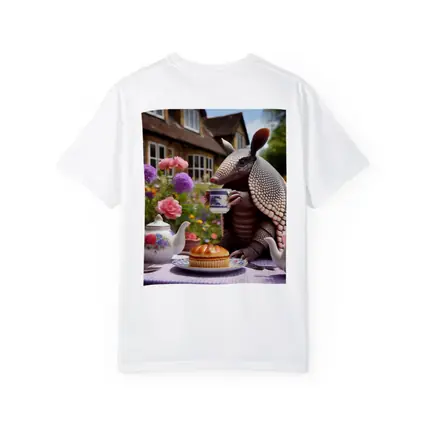 Armadillo Drinking Tea English Garden