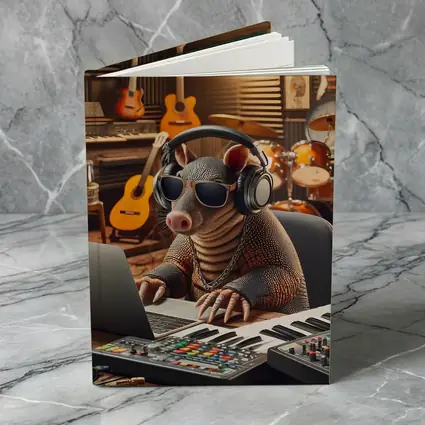 Cool Armadillo Producer In Music Studio