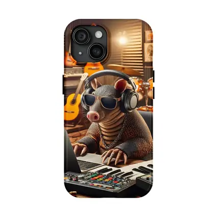 Cool Armadillo Producer In Music Studio