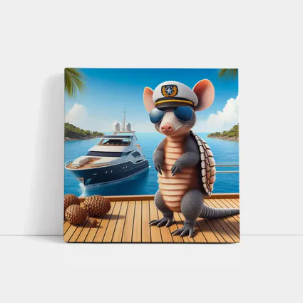 Cool Armadillo Captain On Luxury Yacht