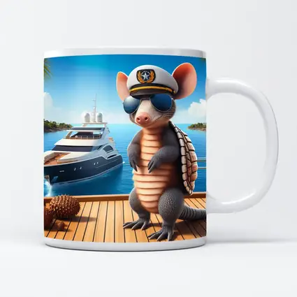 Cool Armadillo Captain On Luxury Yacht