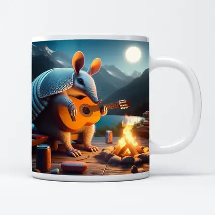 Armadillo Playing Guitar by Campfire Night