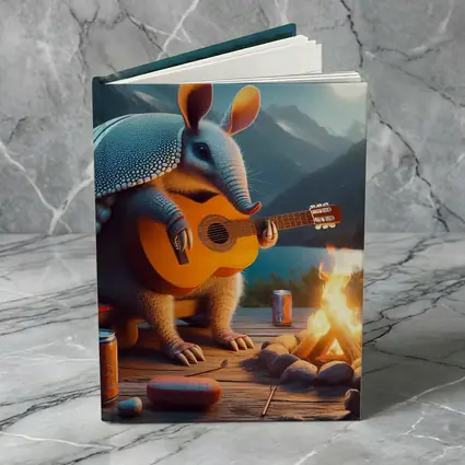 Armadillo Playing Guitar by Campfire Night