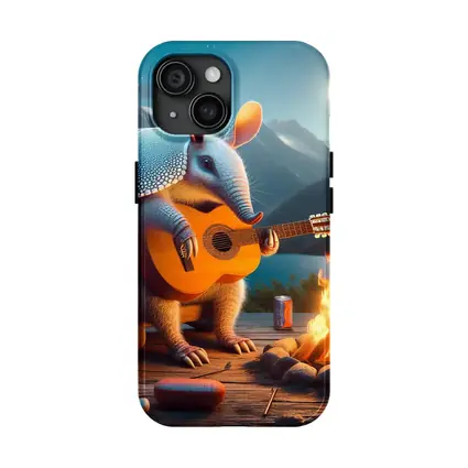 Armadillo Playing Guitar by Campfire Night
