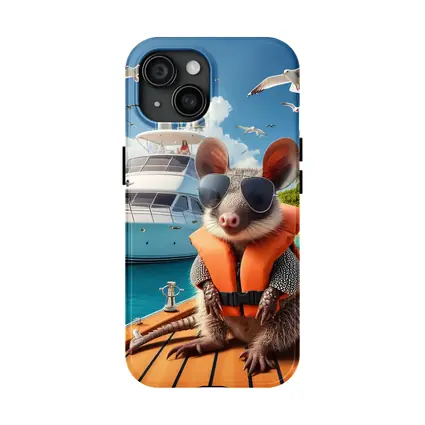 Opossum Wearing Sunglasses On Tropical Yacht