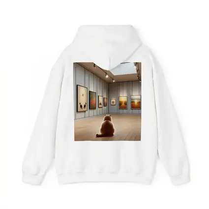 Cat Sitting In Art Gallery Room