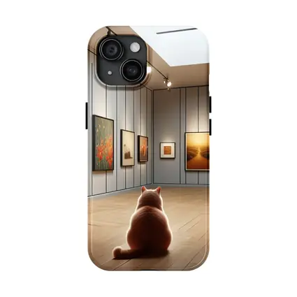 Cat Sitting In Art Gallery Room