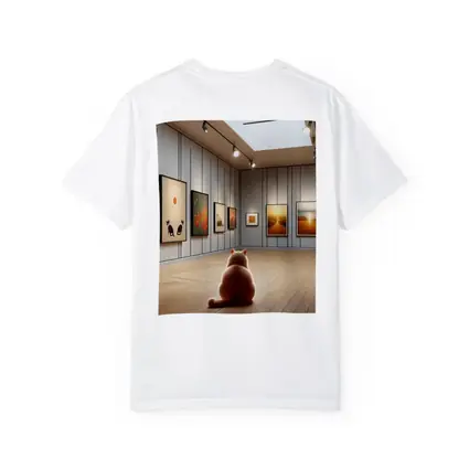 Cat Sitting In Art Gallery Room