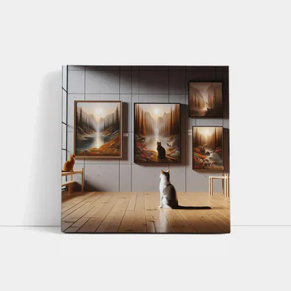 Cats Watching Forest Wilderness Paintings Gallery