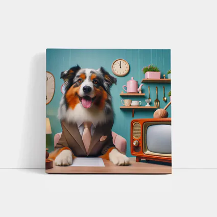 Australian Shepherd Dog Suit Retro Kitchen