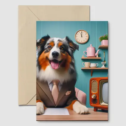 Australian Shepherd Dog Suit Retro Kitchen