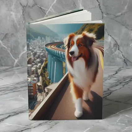 Australian Shepherd Dog City Skyline Background