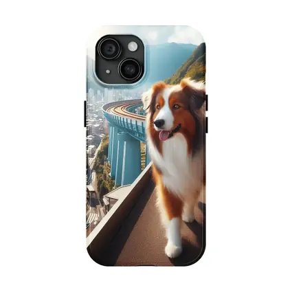 Australian Shepherd Dog City Skyline Background