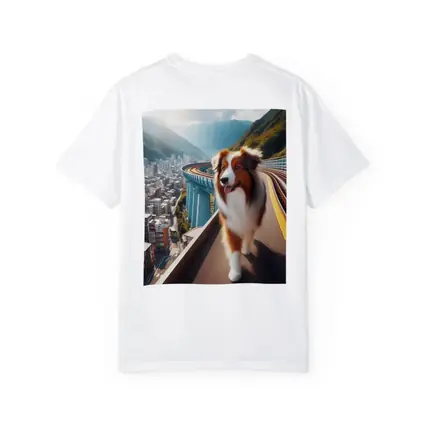 Australian Shepherd Dog City Skyline Background