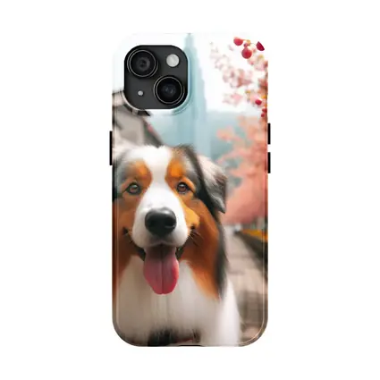 Australian Shepherd Dog Cherry Blossom Street