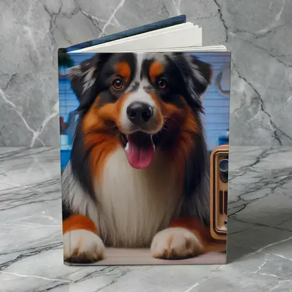 Australian Shepherd Dog Cozy Home Interior