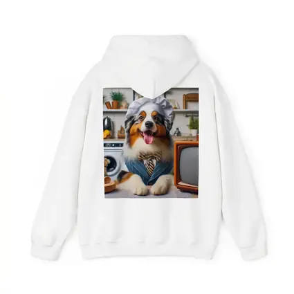 Australian Shepherd Chef Hat Kitchen Scene