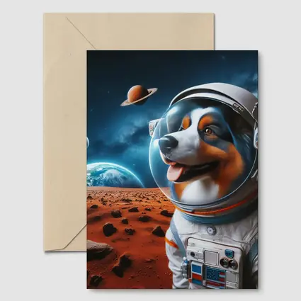 Australian Shepherd Astronaut Dog Space Planet