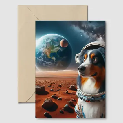 Australian Shepherd Astronaut Dog Space Mars