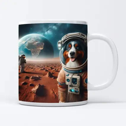 Australian Shepherd Astronaut Dog On Mars