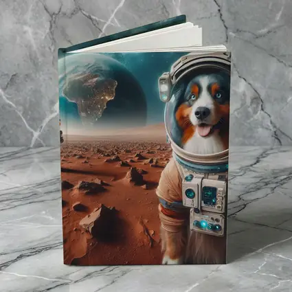 Australian Shepherd Astronaut Dog On Mars