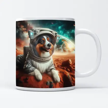 Australian Shepherd Astronaut Dog On Mars