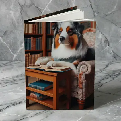 Australian Shepherd Reading Book Library Chair