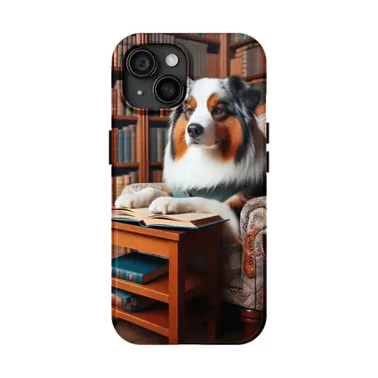 Australian Shepherd Reading Book Library Chair