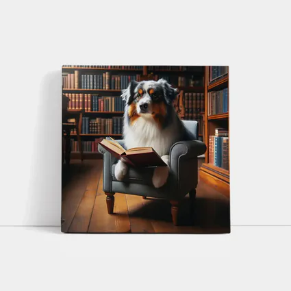 Australian Shepherd Reading Book Library Chair