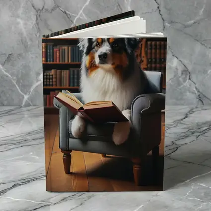 Australian Shepherd Reading Book Library Chair