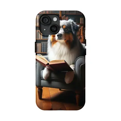 Australian Shepherd Reading Book Library Chair
