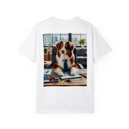 Australian Shepherd Dog Office Desk Worker