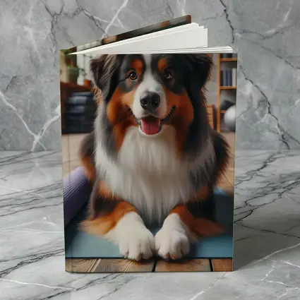 Australian Shepherd Dog on Yoga Mat
