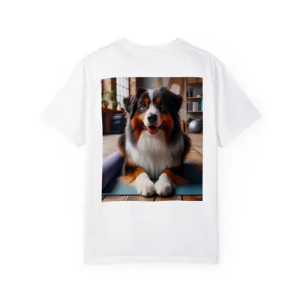Australian Shepherd Dog on Yoga Mat