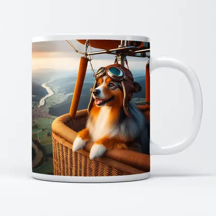 Australian Shepherd Pilot Hot Air Balloon