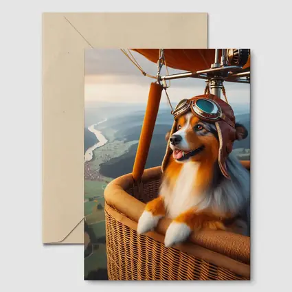 Australian Shepherd Pilot Hot Air Balloon