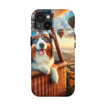Australian Shepherd Pilot Hot Air Balloon Sky