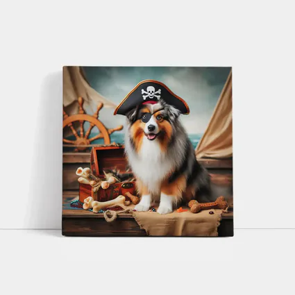 Australian Shepherd Pirate Dog Ship Deck