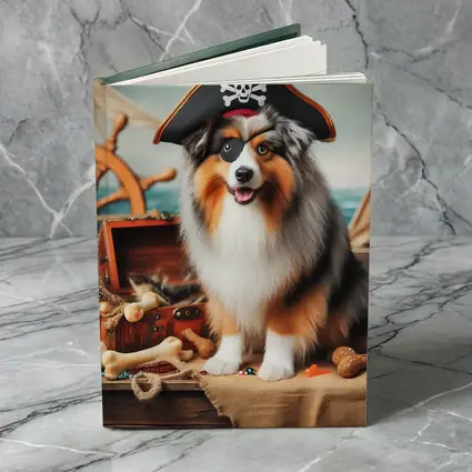 Australian Shepherd Pirate Dog Ship Deck