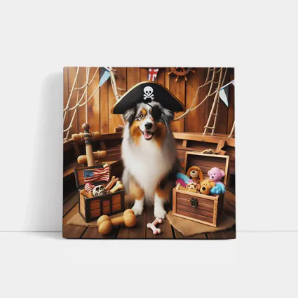 Australian Shepherd Pirate Dog Treasure Chest
