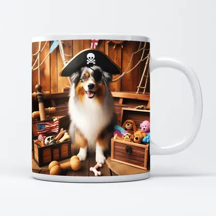 Australian Shepherd Pirate Dog Treasure Chest