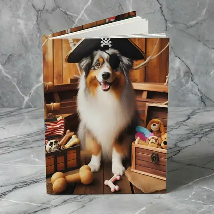 Australian Shepherd Pirate Dog Treasure Chest