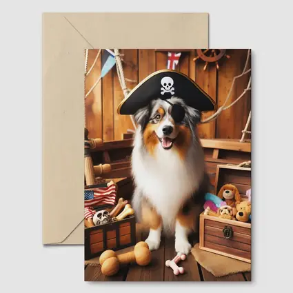 Australian Shepherd Pirate Dog Treasure Chest
