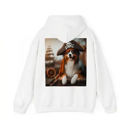 Australian Shepherd Pirate Hat Ship Background